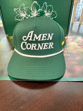 Masters Green Amen Corner Rope-Trim Hat with White Logo